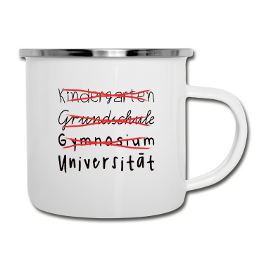 Abschluss Emaille Tasse - Abitur Abschluss Grundschule Kindergarten Gymnasiu