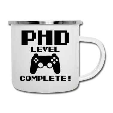 Abschluss Emaille Tasse - Phd Level Completet Gamer Abschluss Geschenk