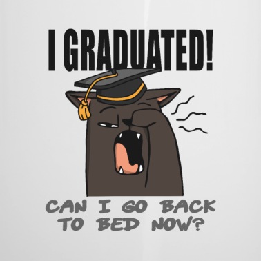 Abschluss Emaille Tasse - Abschluss Bachelor Lustig Katze Uni