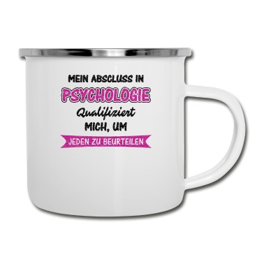 Abschluss Emaille Tasse - Abschluss in Psychologie GRUNGE