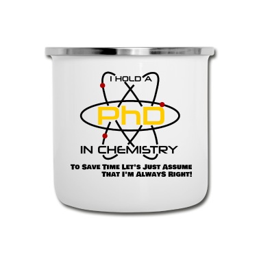 Abschluss Emaille Tasse - Doctor Chemie PhD Geschenkidee Abschluss Chemiker