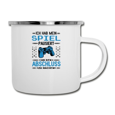 Abschluss Emaille Tasse - Gamer Abschluss für Zocker & Videospiele Fans