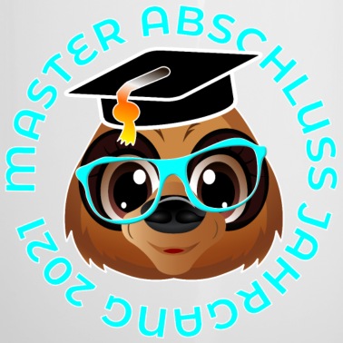 Abschluss Emaille Tasse - Master Abschluss Jahrgang 2021 FAULTIERE BRILLE