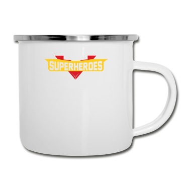 Abschluss Emaille Tasse - Superhelden Lehrer Lehrerin Abschluss Geschenk