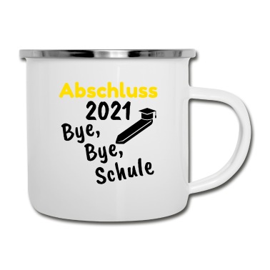 Abschluss Emaille Tasse - Abschluss Schule Geschenk Maturareise