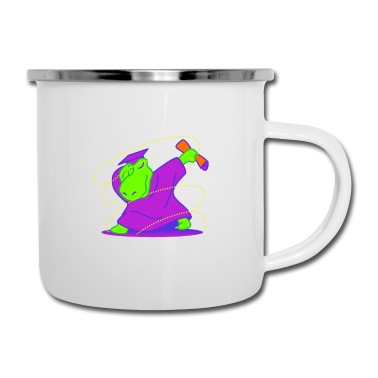 Abschluss Emaille Tasse - Kindergarten Geschenk Hippopotamus mit Abschluss