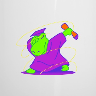 Abschluss Emaille Tasse - Kindergarten Geschenk Hippopotamus mit Abschluss