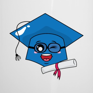 Abschluss Emaille Tasse - Netter Abschluss-Hut und Diplom