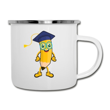 Abschluss Emaille Tasse - Abschluss Schule Kindergarten Grundschule