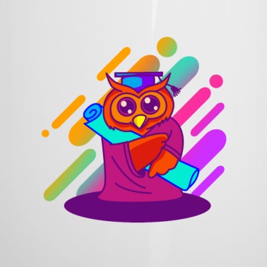 Abschluss Emaille Tasse - Kindergarten Geschenk Eule mit Abschluss