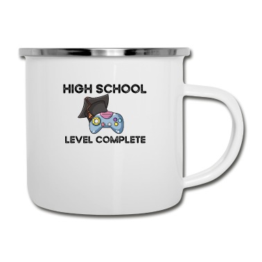 Abschluss Emaille Tasse - High School Level Complete - Abschluss