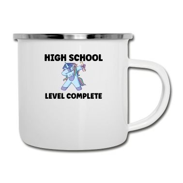 Abschluss Emaille Tasse - High School Level Complete - Abschluss