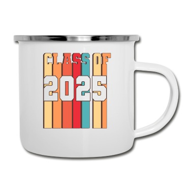 Abschluss Emaille Tasse - Class of 2025 Schule Abschluss Diplom Vintage