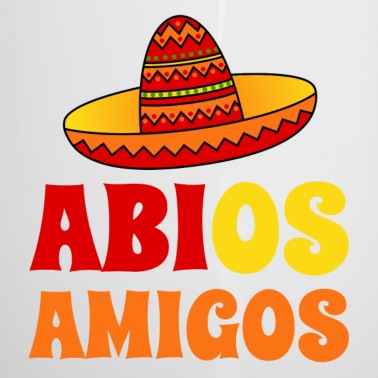 Abschluss Emaille Tasse - Abios Amigos Spruch Abitur Abschluß Sombrero bunt
