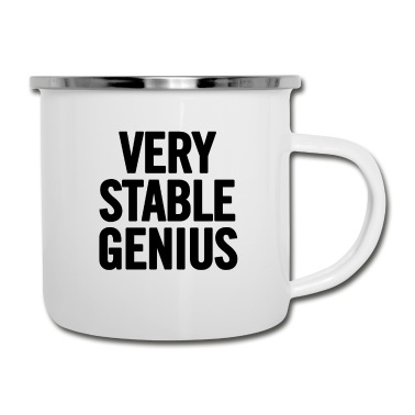 Abschluss Emaille Tasse - Very Stable Genius Schwarz