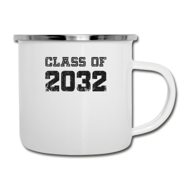 Abschluss Emaille Tasse - Abschluss-Shirt 2032, Klasse von 2032 wachsen mit mir