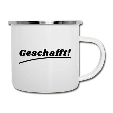 Abschluss Emaille Tasse - Geschafft Schule Geschenk Abschluss Bachelor
