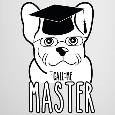 Abschluss Emaille Tasse - Nenn mich Master Abschluss Geschenk Bulldogge