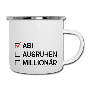 Abschluss Emaille Tasse - Abi Schule Geschenk Abschluss Bachelor