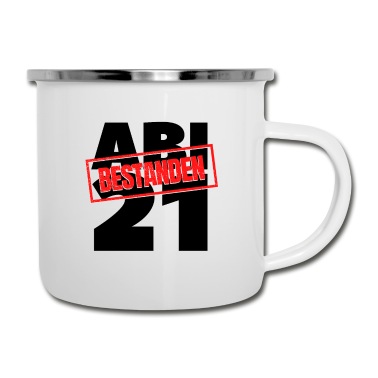 Abschluss Emaille Tasse - Abi 21 Abitur 2021 Bestanden Abschluss Abiball Fun