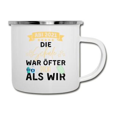 Abschluss Emaille Tasse - Abi 2021 Motto Abitur Abstand Abschluss Abi Schule