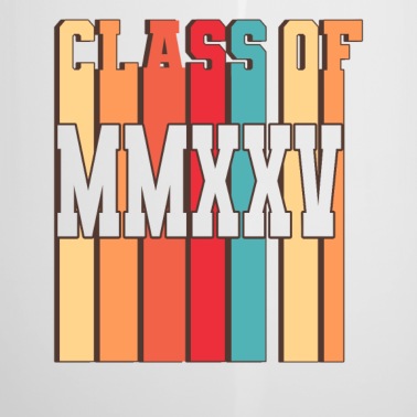 Abschluss Emaille Tasse - Class of 2025 Schule Abschluss MMXXV Diplom Retro