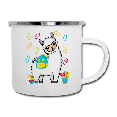 Abschluss Emaille Tasse - Einschulung Schulbeginn Abschluss Geschenk Lama