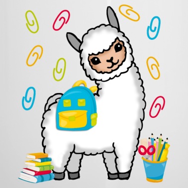 Abschluss Emaille Tasse - Einschulung Schulbeginn Abschluss Geschenk Lama