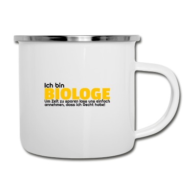 Abschluss Emaille Tasse - Biologe Geschenkidee lustig Abschluss Biologie