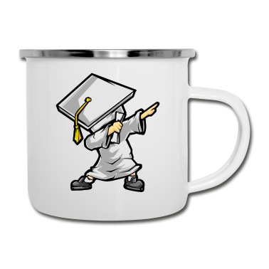 Abschluss Emaille Tasse - Tupfen-Absolvent - lustiges Abschluss-Geschenk