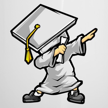 Abschluss Emaille Tasse - Tupfen-Absolvent - lustiges Abschluss-Geschenk