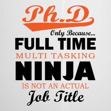 Abschluss Emaille Tasse - Phd Ninja Spruch Student Abschluss Geschenk