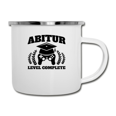 Abschluss Emaille Tasse - Abitur level complete Geschenk Schule Abschluss