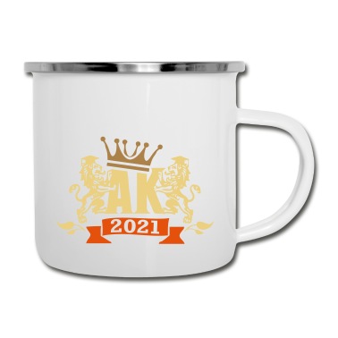 Abschluss Emaille Tasse - Abi Schule Abschluss Krone AK 2021
