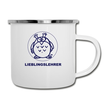Abschluss Emaille Tasse - Lehrer Lieblingslehrer Eulen Schule Abschluss Owl