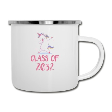 Abschluss Emaille Tasse - Abschluss-Shirt 2032, Klasse des Einhorns 2032 wachsen