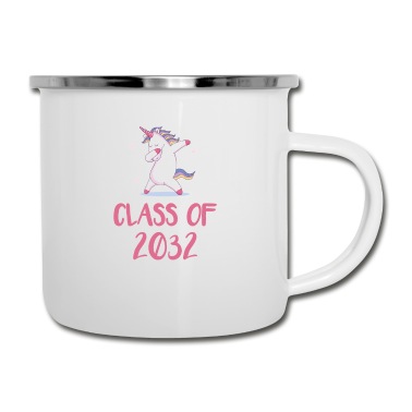 Abschluss Emaille Tasse - Abschluss-Shirt 2032, Klasse des Einhorns 2032 wachsen