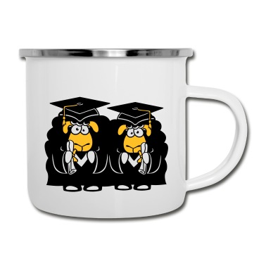 Abschluss Emaille Tasse - team paar 2 freunde college abschluss abitur schul
