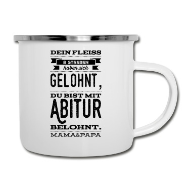 Abschluss Emaille Tasse - Abitur Abi Abschluss T-Shirt Schule Geschenk