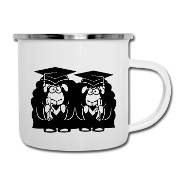 Abschluss Emaille Tasse - team paar 2 freunde college abschluss abitur schul