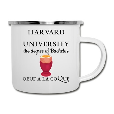 Abschluss Emaille Tasse - Abschluss in gekochtem Ei, Humor, Bac, Studium
