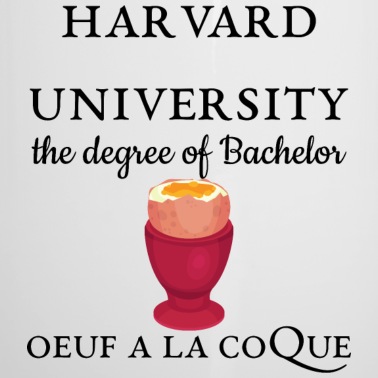 Abschluss Emaille Tasse - Abschluss in gekochtem Ei, Humor, Bac, Studium
