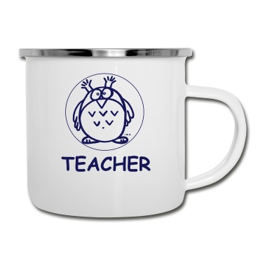 Abschluss Emaille Tasse - Lehrerin Teacher Eulen Abschluss Lehrer Geschenke