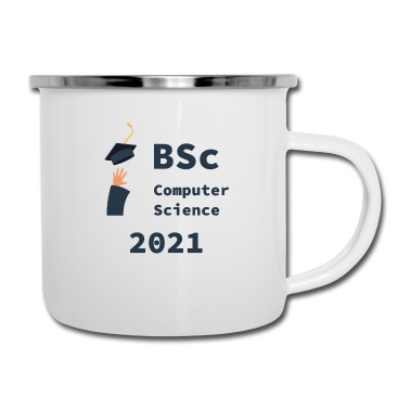 Abschluss Emaille Tasse - BSc Bachelor of Science, Graduate 2021, Informatik