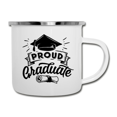 Abschluss Emaille Tasse - Stolze Absolvent T-Shirt lustige Student Geschenkidee