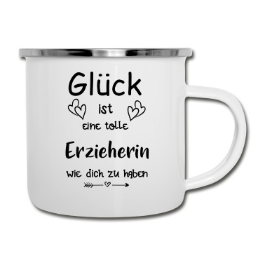 Abschluss Emaille Tasse - Glück ist Erzieherin wie dich zu haben