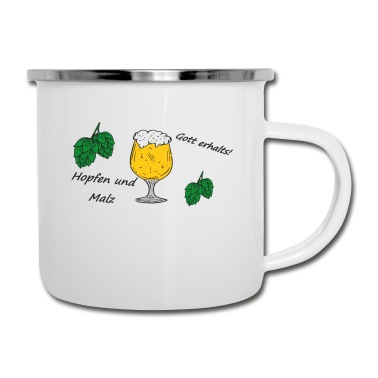 Abschluss Emaille Tasse - hopfen und malz gott erhalts