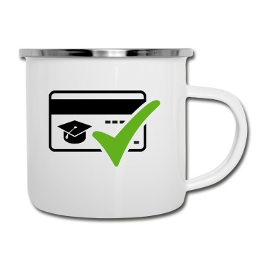 Abschluss Emaille Tasse - Uni Check