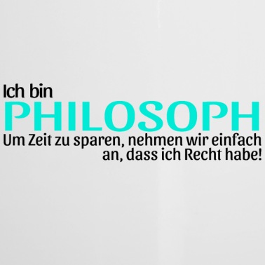 Abschluss Emaille Tasse - Philosoph Geschenkidee lustig Spruch Geschenk