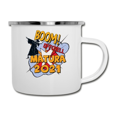 Abschluss Emaille Tasse - Matura Geschenk 2021 Abitur Comic Mathematik